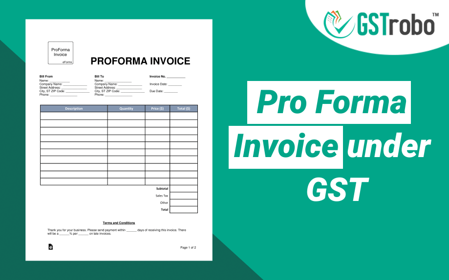 Pro Forma Invoice Under GST