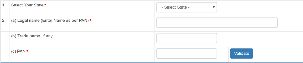 Select your State from the Dropdown